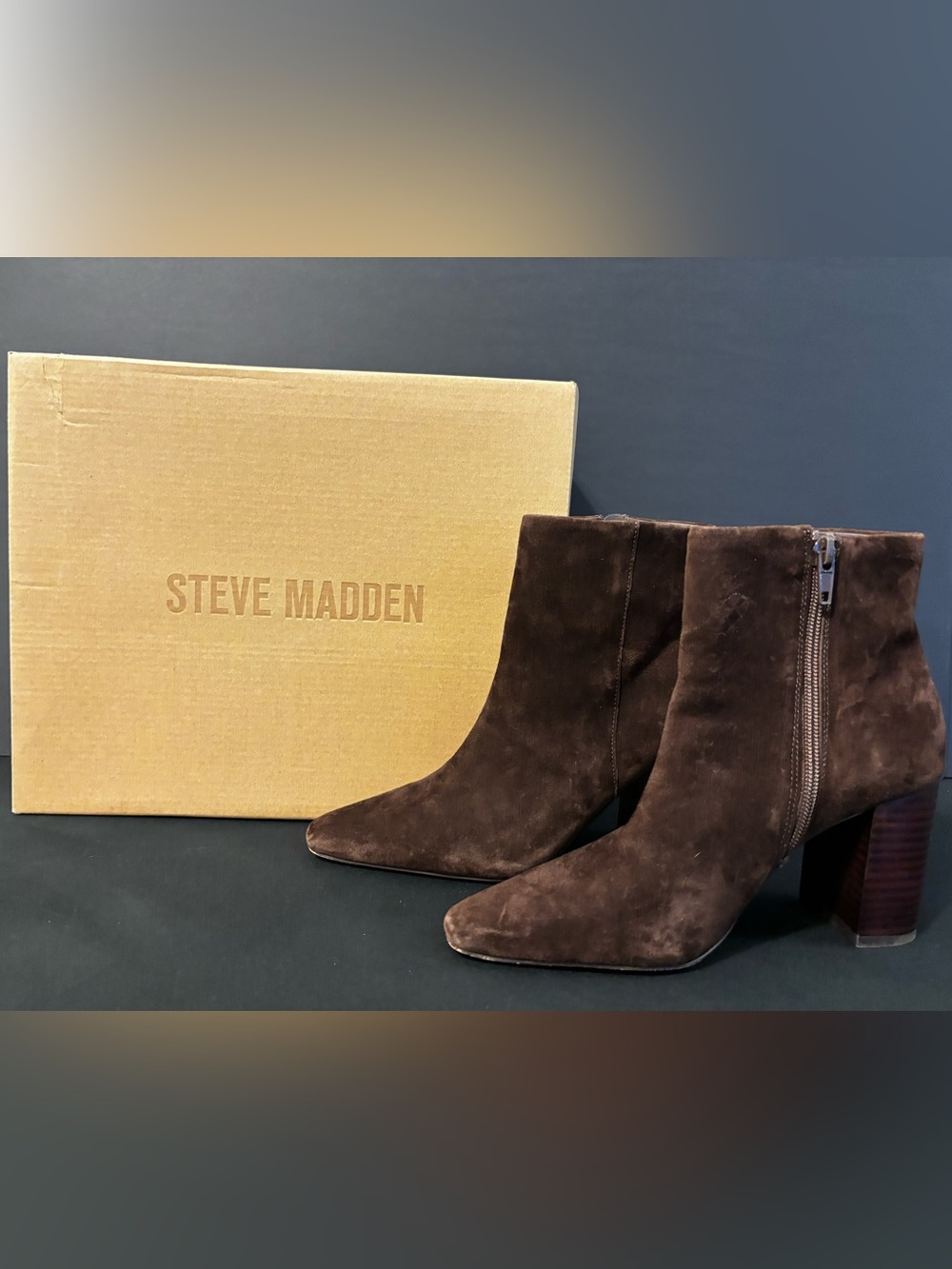 Steve Madden Aidan Brown Suede Ankle Boots